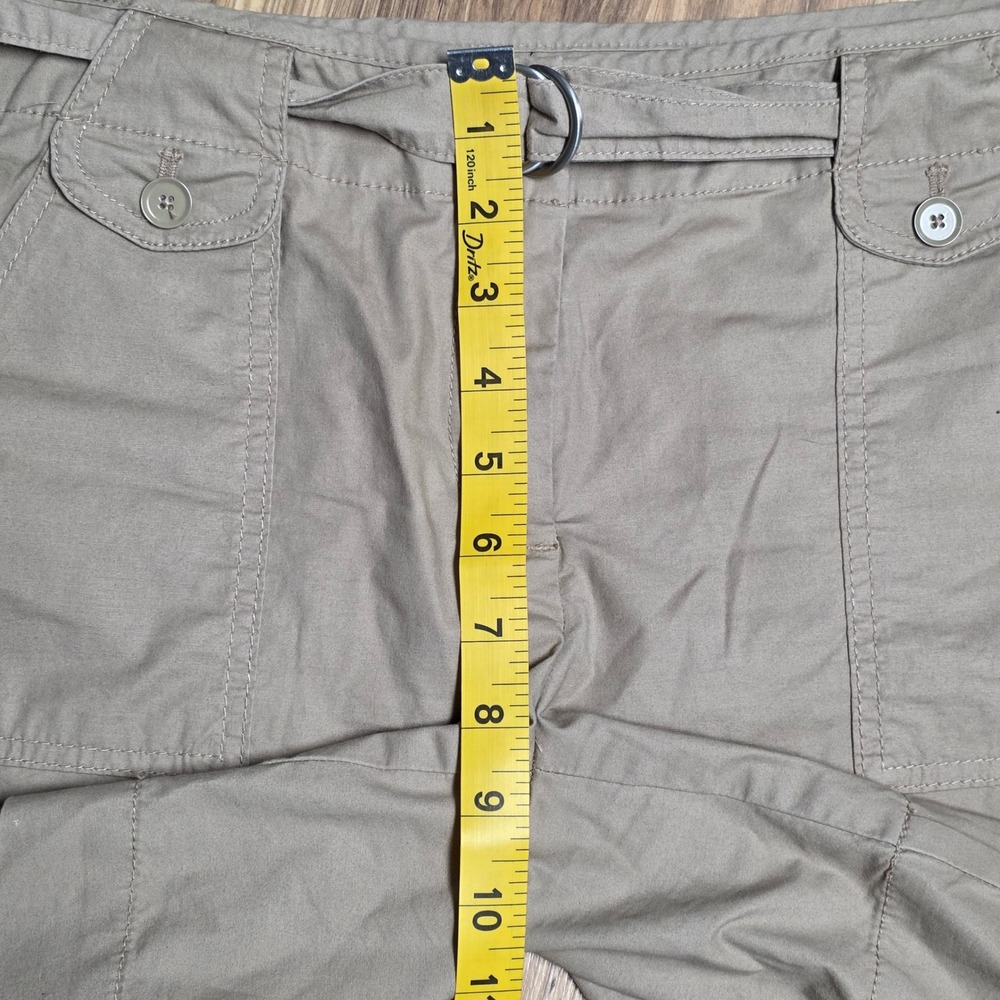 Talbots Petites Belted Shorts Women's‎ Size 6P Khaki Cotton Casual - Picture 7 of 8
